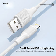 Swift Series USB to Lightning Cable 2.4A 1M – A24