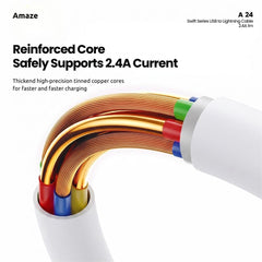 Swift Series USB to Lightning Cable 2.4A 1M – A24