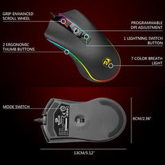 Redragon M711-FPS RGB COBRA Gaming Mouse with 16.8 Million, 24,000 DPI, (Black)
