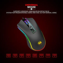 Redragon M711-FPS RGB COBRA Gaming Mouse with 16.8 Million, 24,000 DPI, (Black)