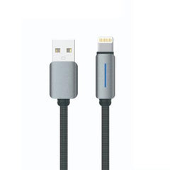 Logilink Usb To Lightning Nylon Fast Charging Data Cable With Light 1m (1 Year Warranty) Grey