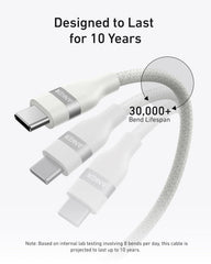 Anker USB-C to USB-C Cable (3 Ft / 6 ft, 240W, Upcycled-Braided)