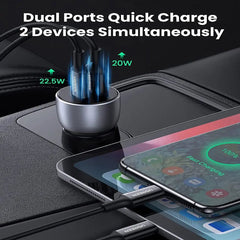 UGREEN Car Charger Fast 60W 2-Port 60980