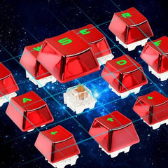 Redragon A103R Keycaps for Mechanical Switch Keyboards with Key Puller (Electroplated Red)