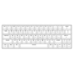 Tezarre Keyboard TK-63 Pro Mechanical Keyboard Tri-mode 60% White