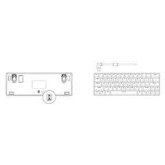 Tezarre Keyboard TK-63 Pro Mechanical Keyboard Tri-mode 60% White