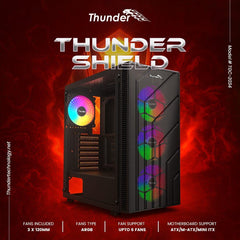 Thunder Casing Shield ATX With 3 ARGB Fan Black