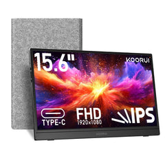 KOORUI E1512A 15.6 Inch FHD Portable Monitor | IPS | 1920×1080 | 60Hz | USB-C | HDMI 1.4 | FreeSync | HDR