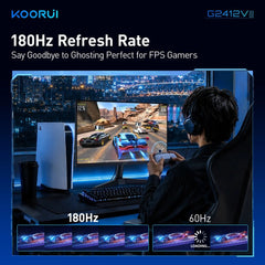 KOORUI G2412V 24 Inch FHD Gaming Monitor | VA Panel | 180Hz | 1ms | 3000:1 Contrast | FreeSync