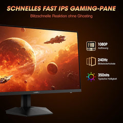 KOORUI G2711X 27 Inch 240hz Gaming Monitor FHD 1080p, IPS Panel, 1ms Response Time, Adaptive sync 3-Sided Frameless,Ultra Slim,VESA,DP HDMI