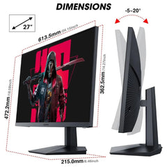 KOORUI GN06 27 Inch FHD Gaming Monitor | IPS | 165Hz 180Hz | 1ms | 90% DCI-P3 | Adaptive Sync | Black