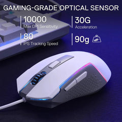 Redragon S151 RGB K525 Membrane Keyboard & M616 Mouse Combo Set (White)