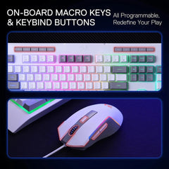 Redragon S151 RGB K525 Membrane Keyboard & M616 Mouse Combo Set (White)