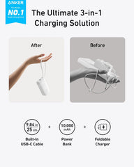 Anker Power Bank (10K, Fusion, Built-In USB-C Cable)