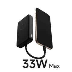 MI Power Bank 10000MAH 33W Magnetic Wireless with Integrated Cable White