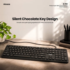 Probus Super Silent Chocolate Keys Wired Keyboard – A734