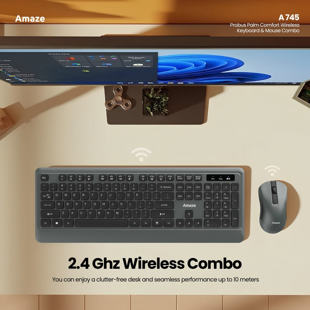 Probus Palm Comfort Wireless Keyboard & Mouse Combo – A745