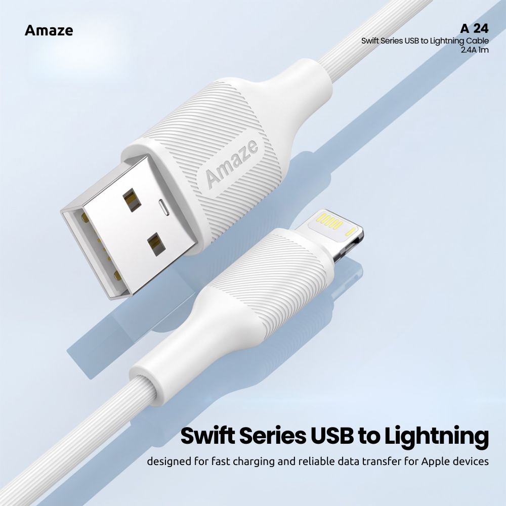 Swift Series USB to Lightning Cable 2.4A 1M – A24