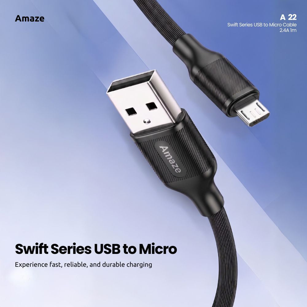 Swift Series USB to Micro Cable 2.4A 1M – A22