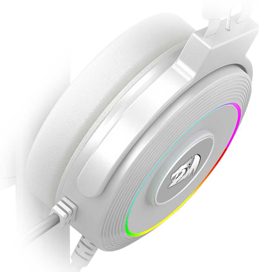 Redragon H320W LAMIA 2 RGB 7.1 Gaming Headset with Noise-Cancellation (White)