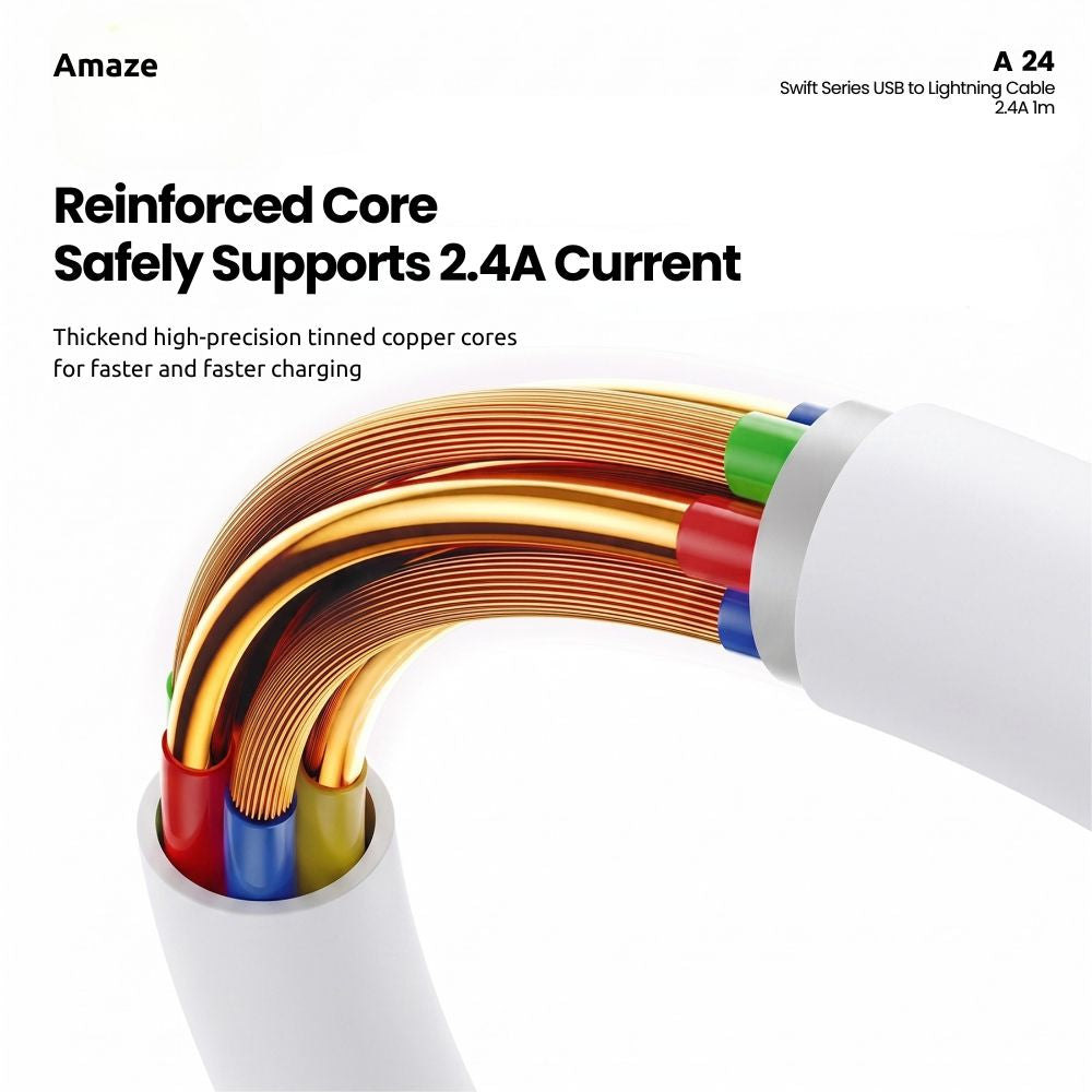Swift Series USB to Lightning Cable 2.4A 1M – A24