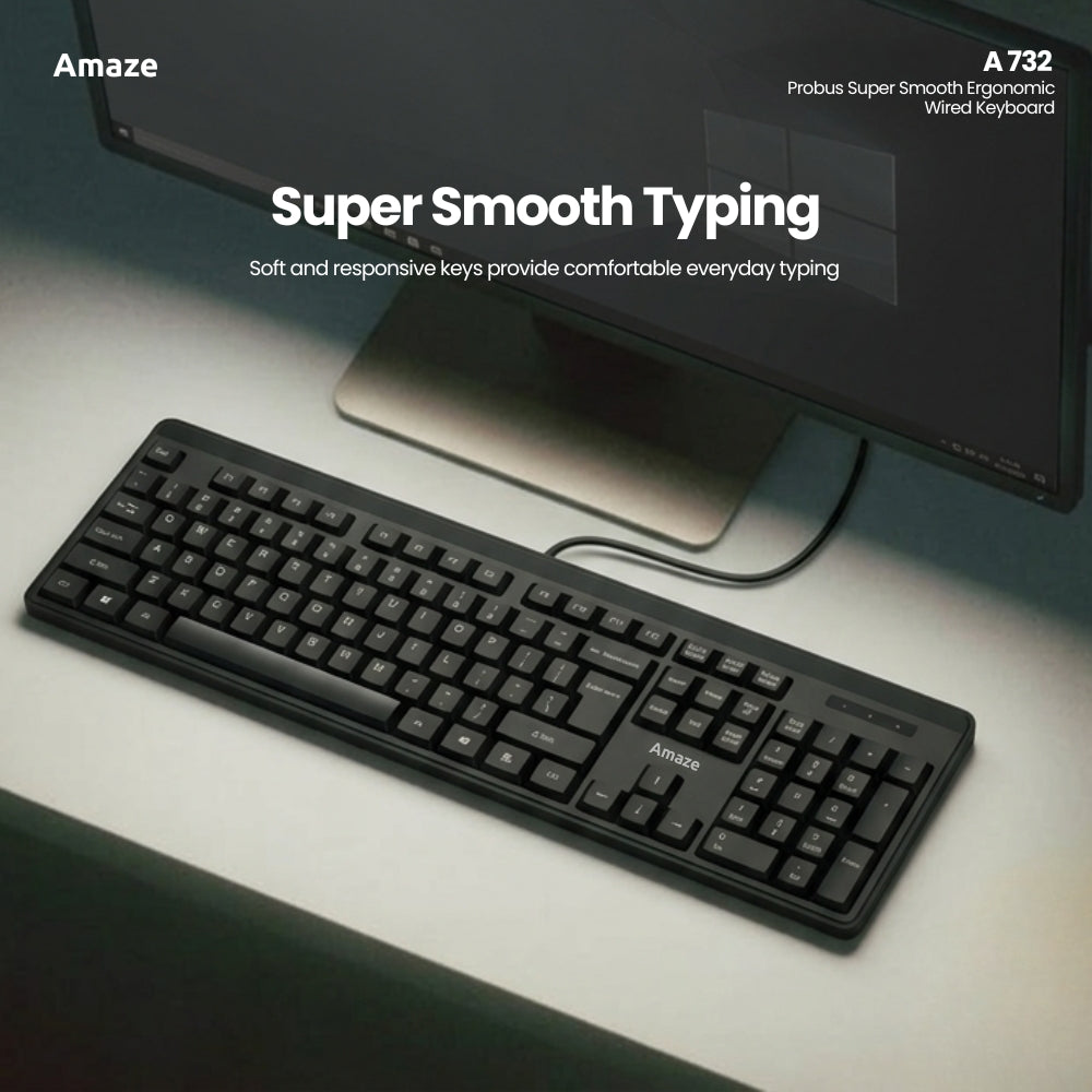 Probus Super Smooth Ergonomic Wired Keyboard – A732