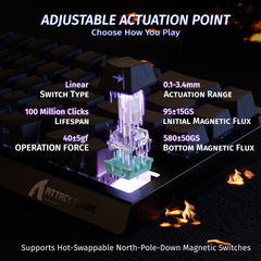 ATTACK SHARK X68 HE Rapid Trigger Keyboard Magnetic Switch