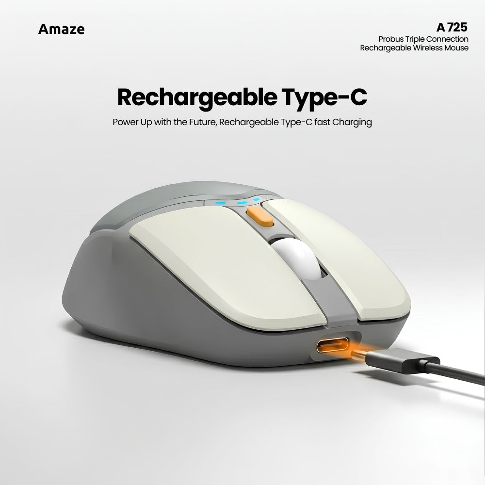 Probus Triple Connection Rechargeable Wireless Mouse – A725
