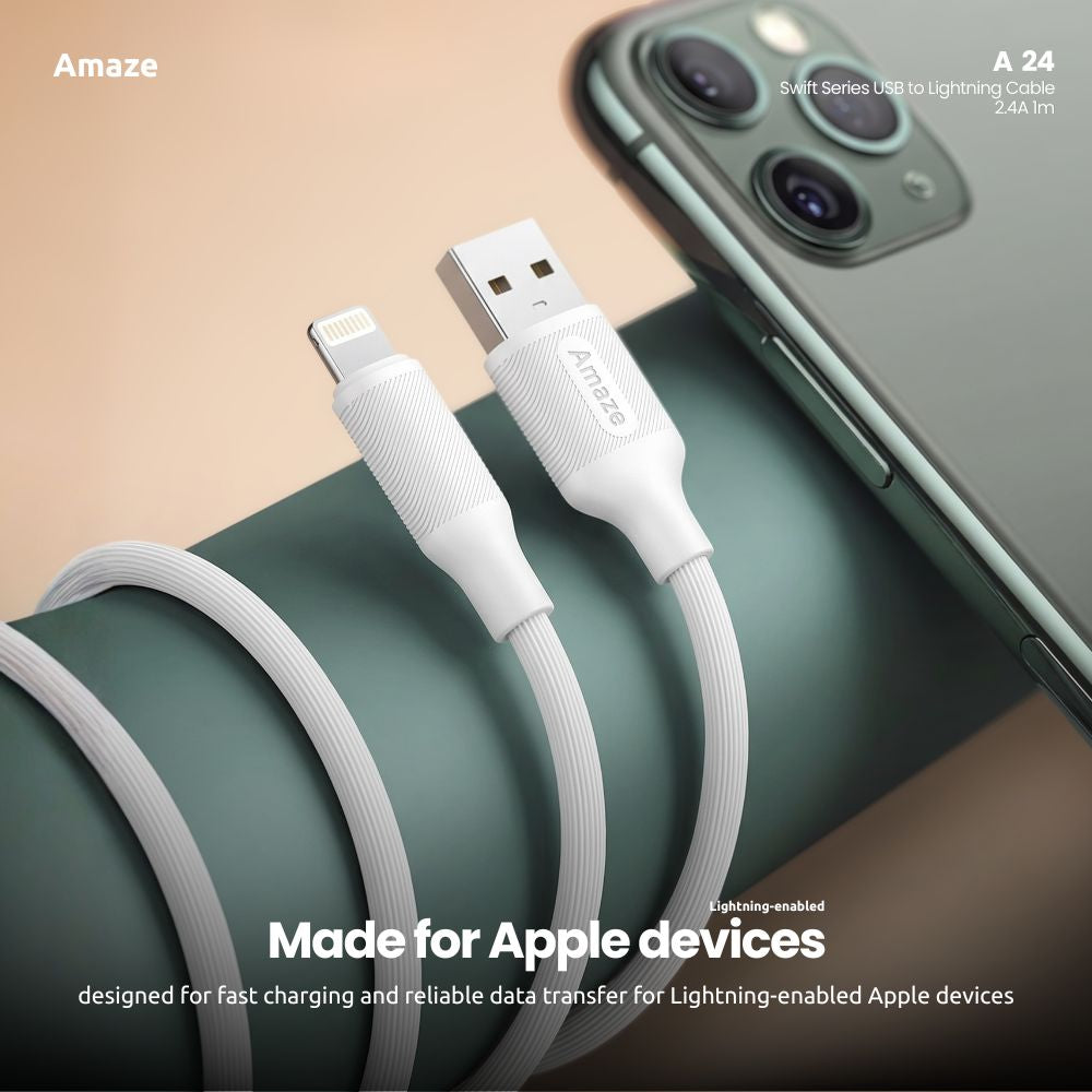 Swift Series USB to Lightning Cable 2.4A 1M – A24