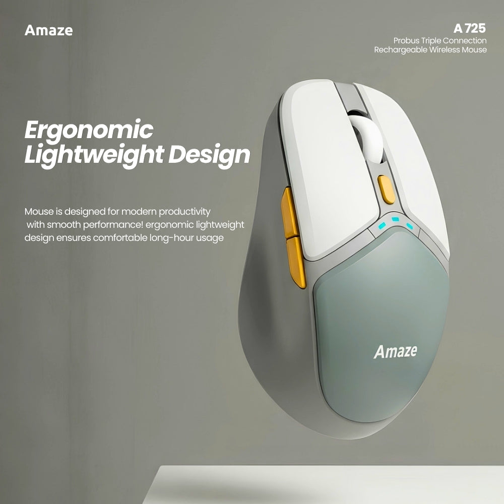 Probus Triple Connection Rechargeable Wireless Mouse – A725
