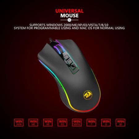 Redragon M711-FPS RGB COBRA Gaming Mouse with 16.8 Million, 24,000 DPI, (Black)