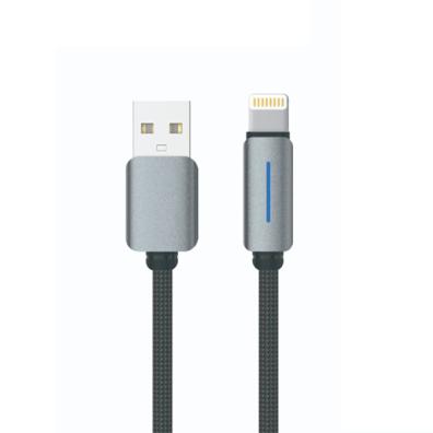 Logilink Usb To Lightning Nylon Fast Charging Data Cable With Light 1m (1 Year Warranty) Grey