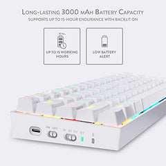 Redragon K530W RGB Draconic Wireless Mechanical Gaming Keyboard with Red Switches (White)