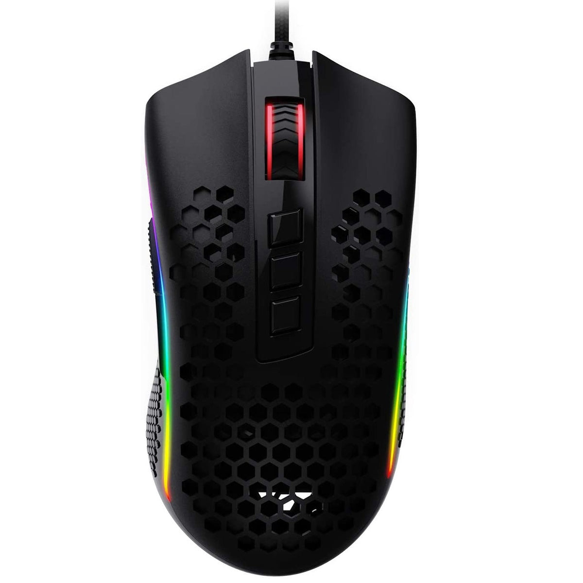 Redragon M808 STORM LUNAR Lightweight RGB Gaming Mouse, 12400 DPI (Black)