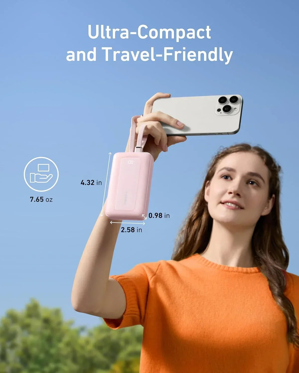 Anker Zolo Power Bank 10K Dual Built-In USB-C Cable