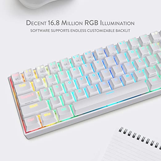 Redragon K530W RGB Draconic Wireless Mechanical Gaming Keyboard with Red Switches (White)