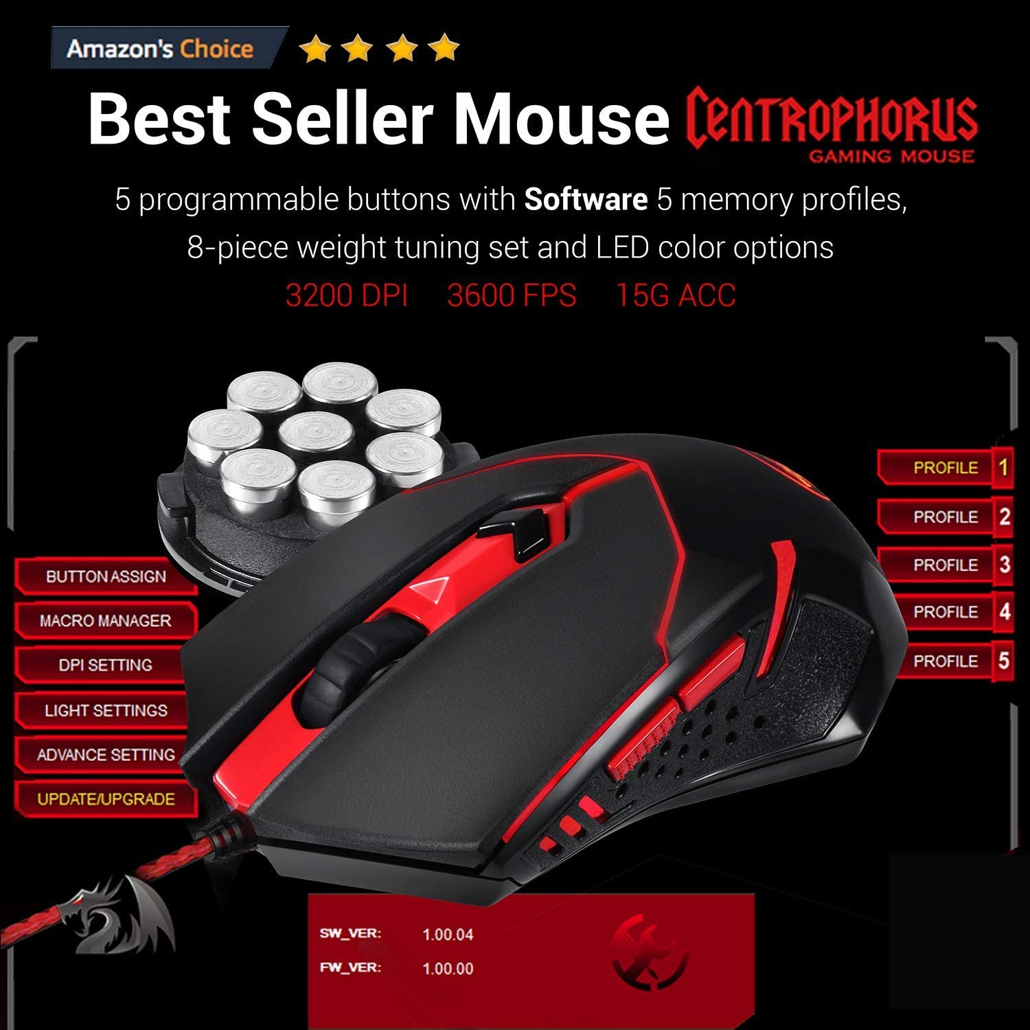 Redragon K552-BB Keyboard, M601 Mouse, P001 Mousepad and H120 Headset Combo Set (4 in 1)