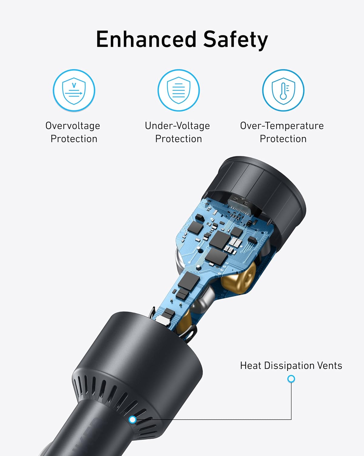 Anker Nano Car Charger 167.5W with USB-C to USB-C 3.3ft Cable