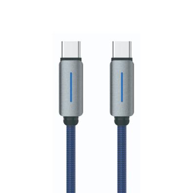 Logilink Type C To Type C Nylon Fast Charging Data Cable With Light 1m (1 Year Warranty) Blue
