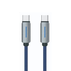 Logilink Type C To Type C Nylon Fast Charging Data Cable With Light 1m (1 Year Warranty) Blue