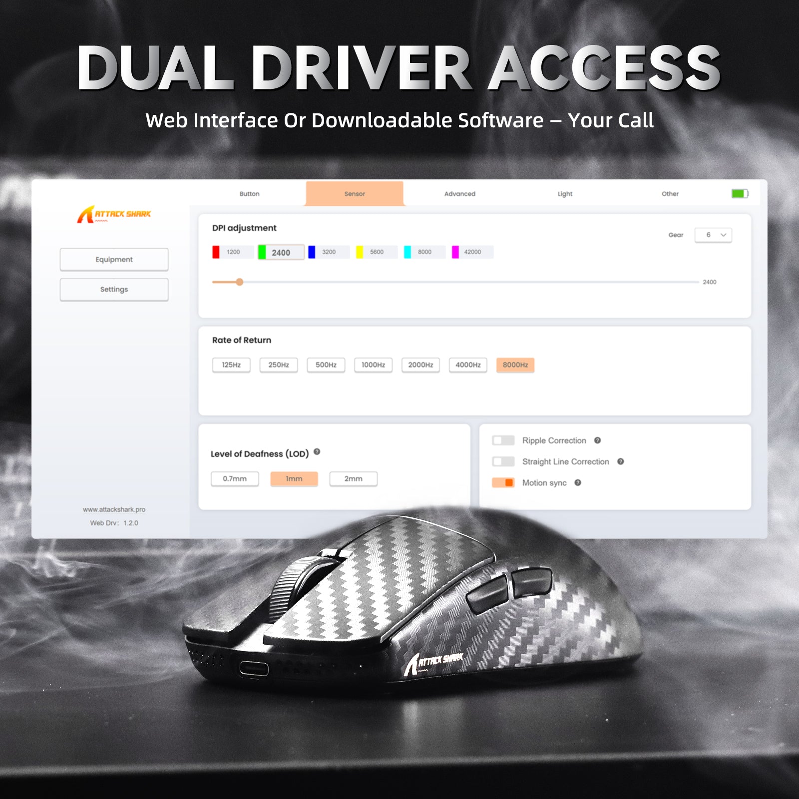 ATTACK SHARK R11 ULTRA Carbon Fiber Wireless 8K Gaming Mouse price in pakistan
