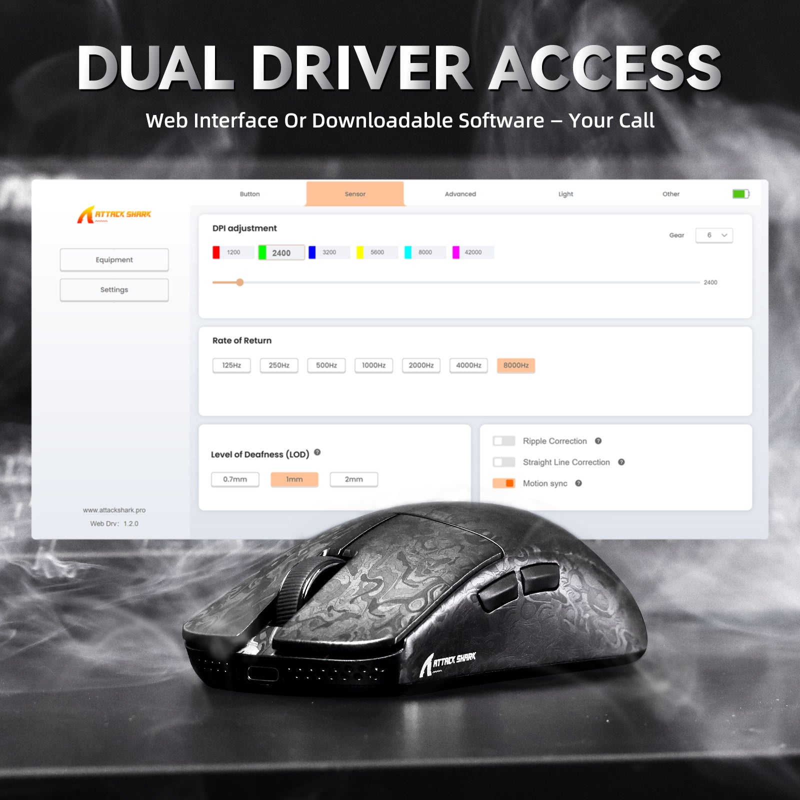 ATTACK SHARK R11 ULTRA Carbon Fiber Wireless 8K Gaming Mouse price in pakistan