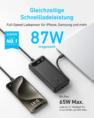 Anker Power Bank (20K, 87W, Built-In USB-C Cable)