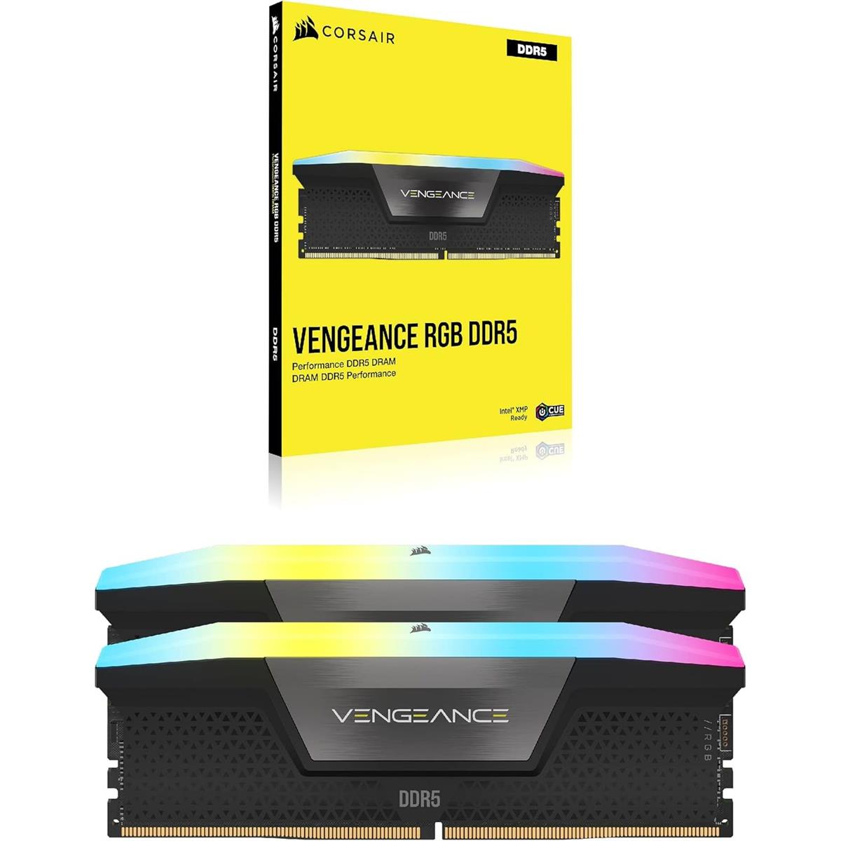 Corsair Ram Desktop Vengeance 96GB 48x2 5600mhz RGB DDR5 CL40 Black
