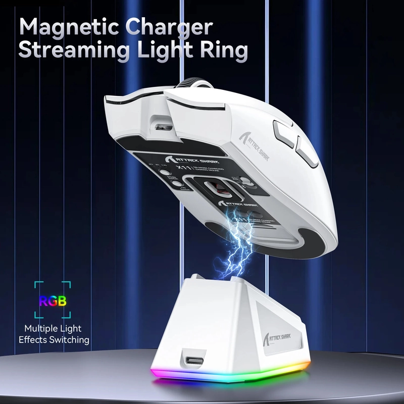 Attack Shark X11 Wireless Gaming Mouse – White
