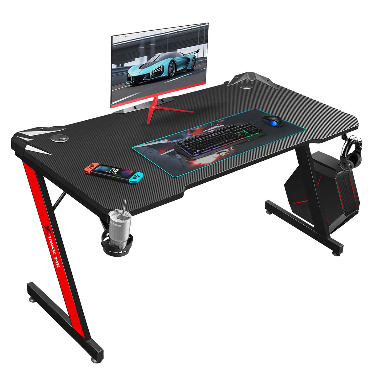 Xtrike-Me DK-02 Ergonomic Computer Gaming Desk with Headphone Hook