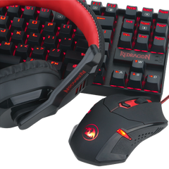 Redragon K552-BB Keyboard, M601 Mouse, P001 Mousepad and H120 Headset Combo Set (4 in 1)
