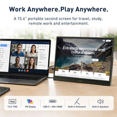 KOORUI E1512A 15.6 Inch FHD Portable Monitor | IPS | 1920×1080 | 60Hz | USB-C | HDMI 1.4 | FreeSync | HDR
