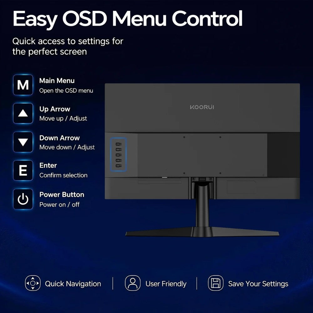 KOORUI G2412V 24 Inch FHD Gaming Monitor | VA Panel | 180Hz | 1ms | 3000:1 Contrast | FreeSync