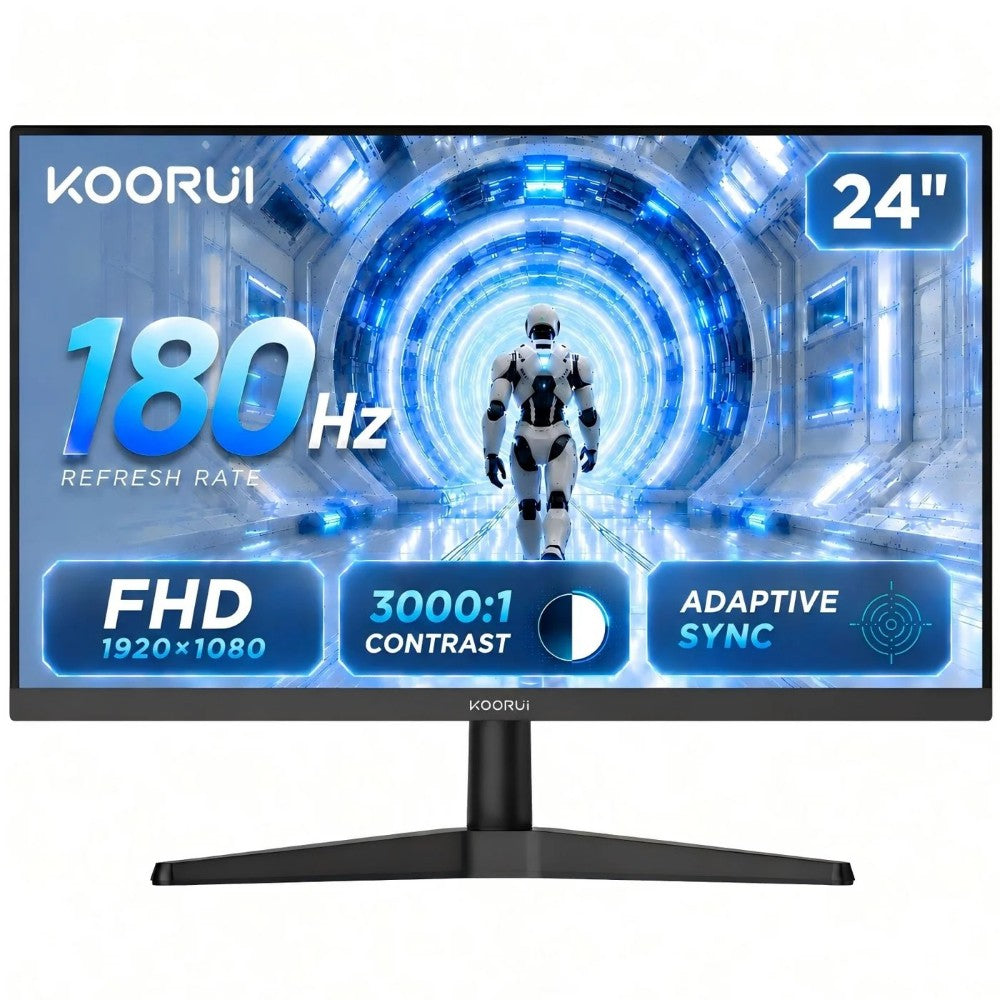 KOORUI G2412V 24 Inch FHD Gaming Monitor | VA Panel | 180Hz | 1ms | 3000:1 Contrast | FreeSync